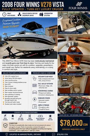 2008 Four Winns Vista V278
