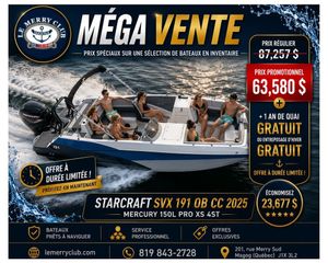 2025 Starcraft SVX 191 OB CC