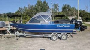 2027 KingFisher Escape 2025 Sport in Intense Blue with a Suzuki DF