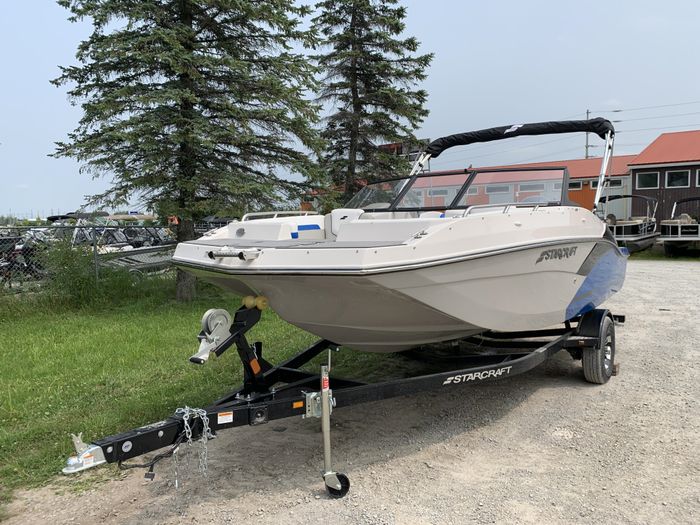 2025 Starcraft SVX 190 Full Windshield Deck Boat Blue Suzuki DF15 Photo 2 sur 30