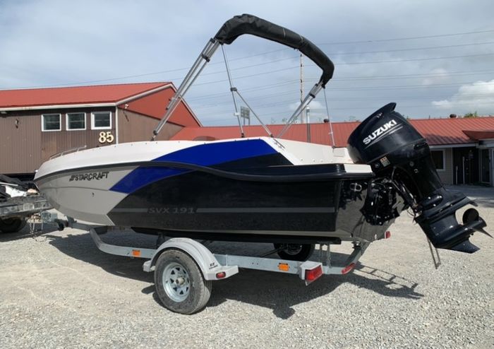 2025 Starcraft SVX 171 Deck Boat Blueberry Suzuki DF115 Four Stro Photo 4 of 18