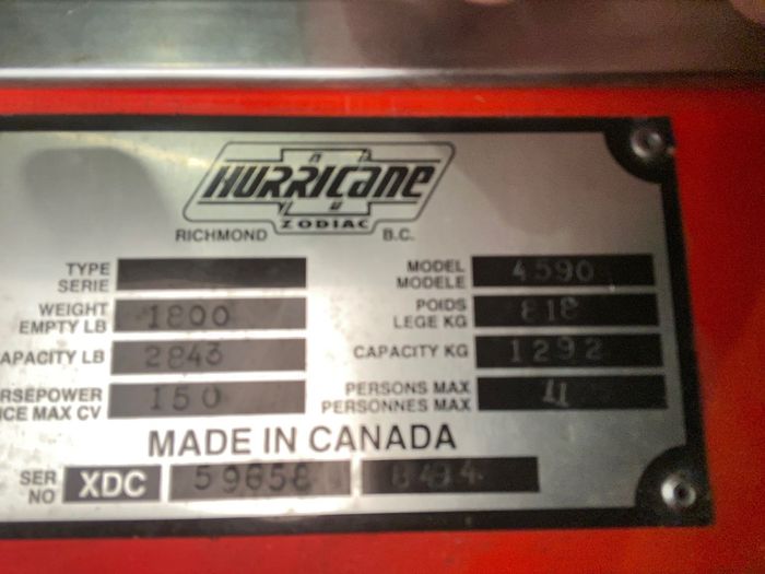 1995 Zodiac Hurricane 4590 Photo 6 of 6