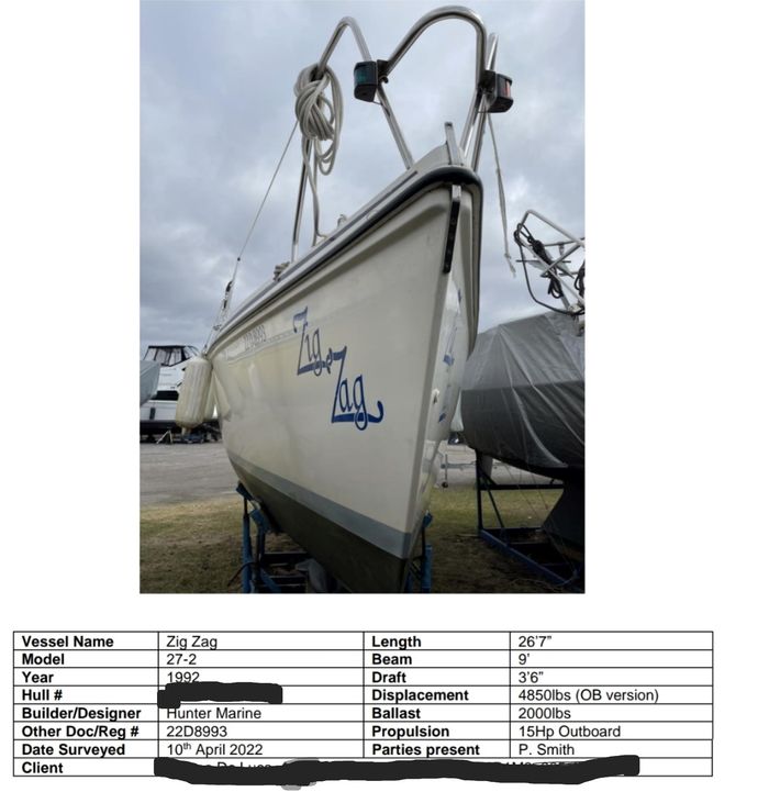1992 Hunter 27 Photo 7 of 9
