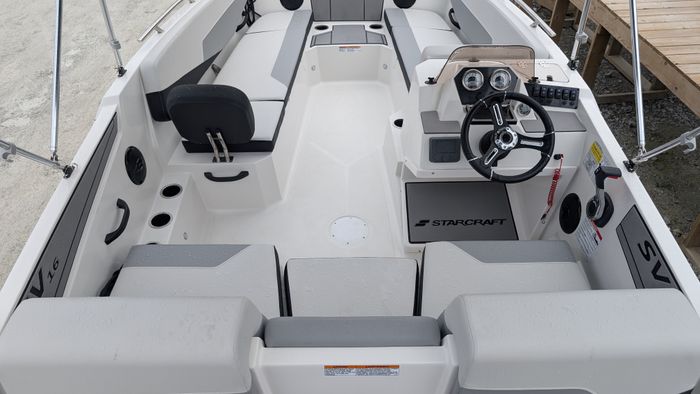 2025 Starcraft SV 16 Side Console Deck Boat Black Suzuki DF75 Fou Photo 13 sur 23