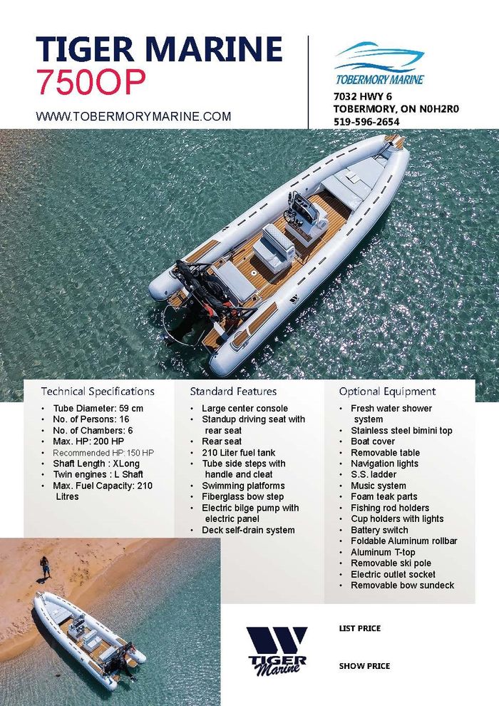 2025 Tiger Marine 7500P Photo 5 of 5