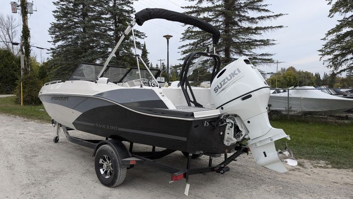 2026 Starcraft SVX 190 Full Windshield Deck Boat in Black with a  Photo 8 of 35