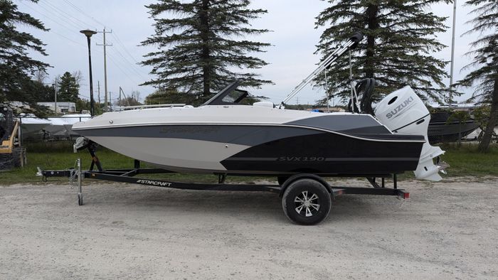 2026 Starcraft SVX 190 Full Windshield Deck Boat in Black with a  Photo 1 of 35