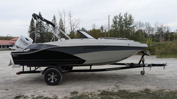 2026 Starcraft SVX 190 Full Windshield Deck Boat in Black with a  Photo 5 of 35