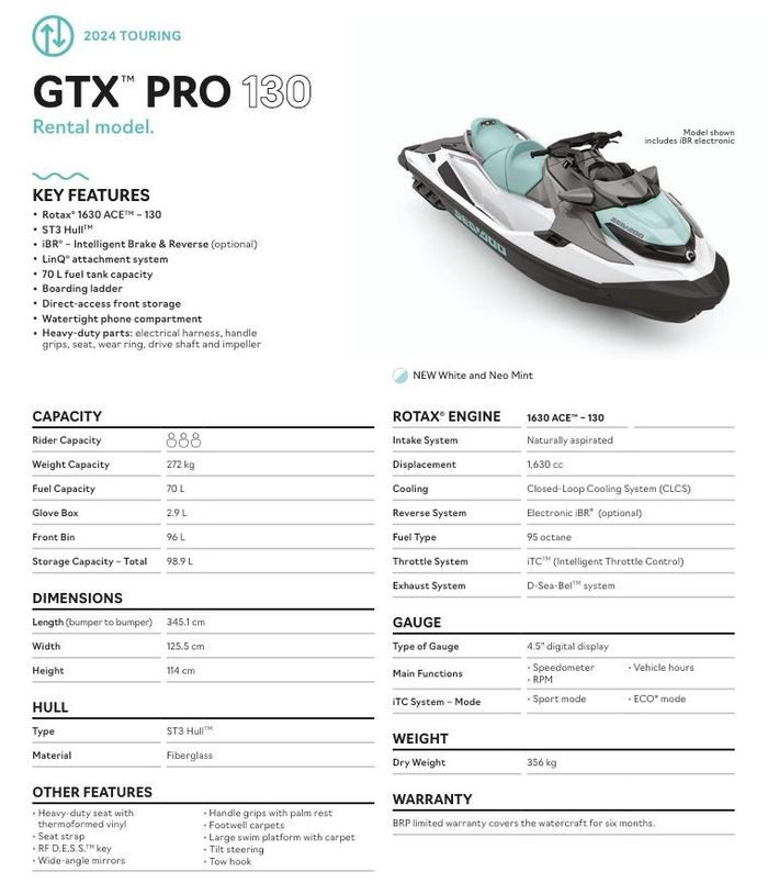 2026 Sea-Doo GTX Pro 130 Photo 2 sur 3